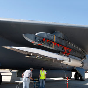 The X-51A scramjet before launch from a B-52