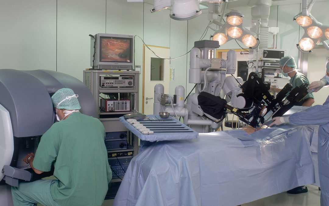 Photo of robotic surgery courtesy of SRI International.